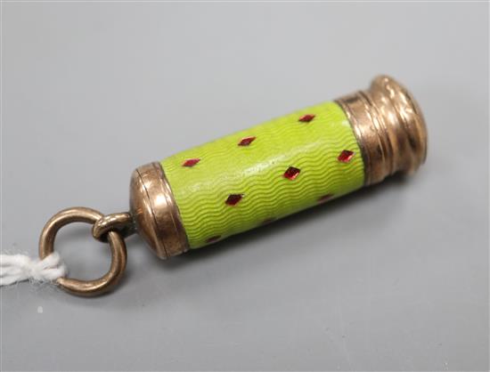 An early 20th century 9ct and enamel cased propelling pencil,